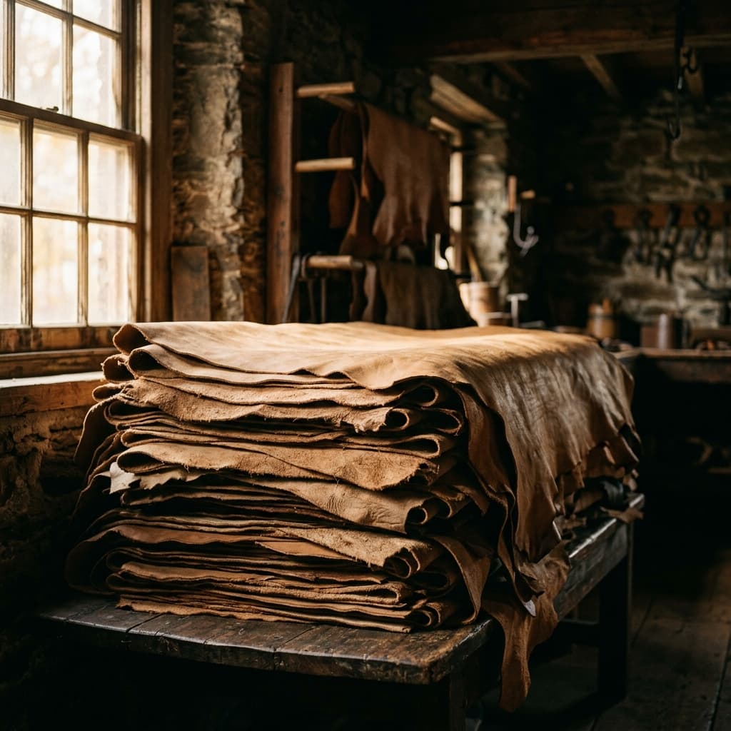 Premium full-grain leather rolls