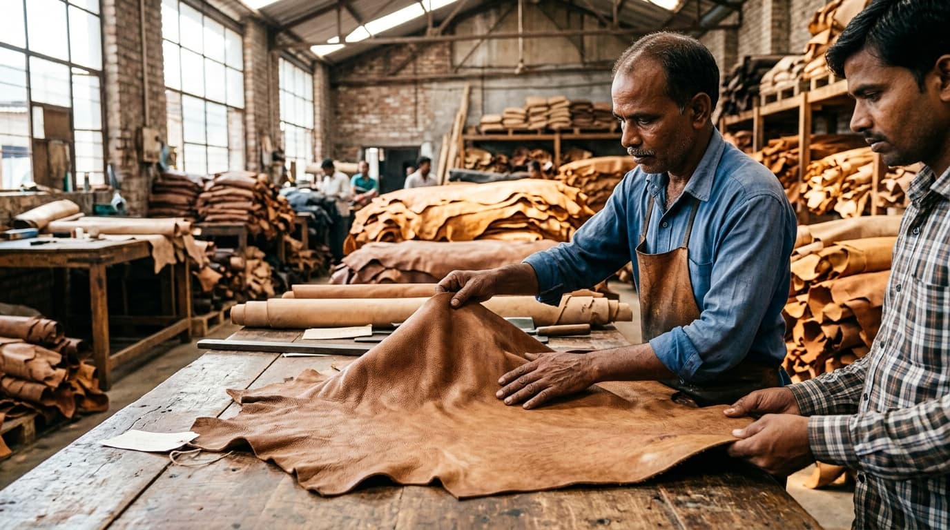 Indian style leather manufacturing unit
